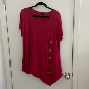 Button detail asymmetrical top